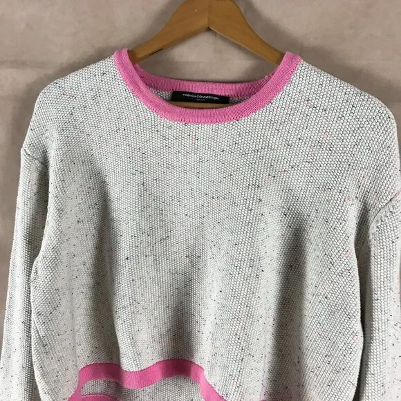 FRENCH CONNECTION Speckled Cotton Cropped Sweater LARGE - Picture 5 of 7
